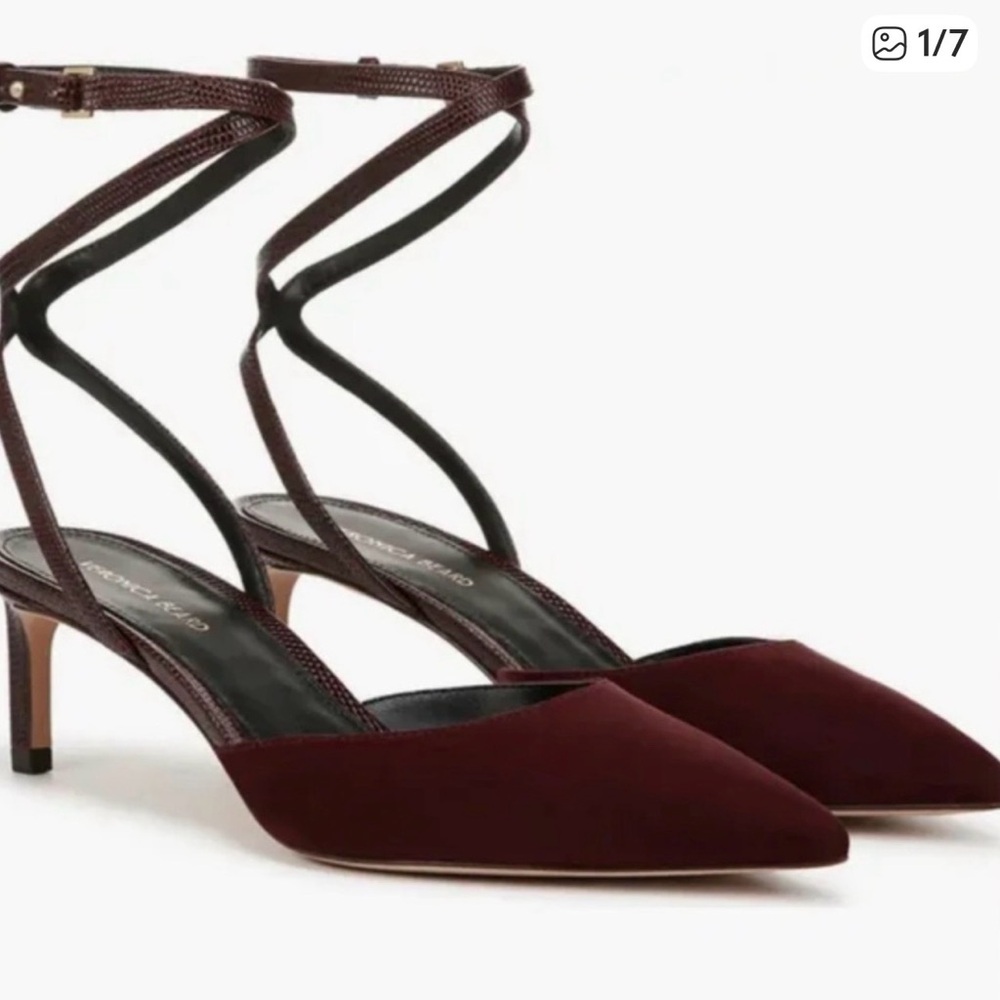 Veronica Beard Burgundy suede Colette heel size 10